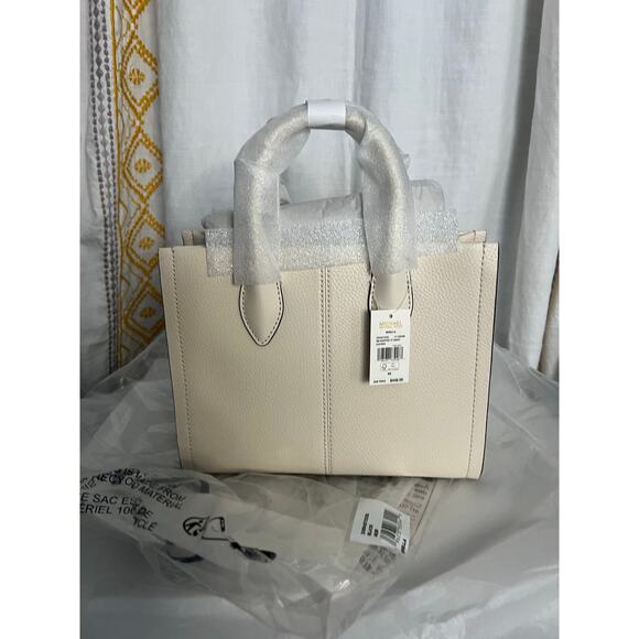 Michael Kors Mirella Small Pebbled Leather Convertible Crossbody Bag Cream NWT - Picture 3 of 5